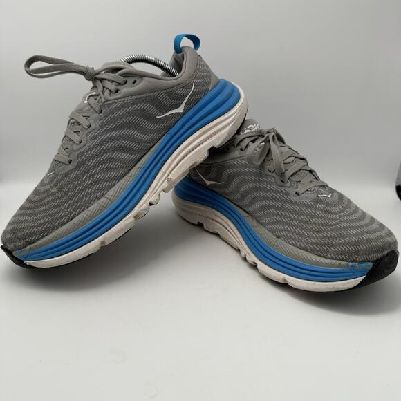 HOKA Men's Gaviota 5 Size 9 2E Wide Running Shoes Grey Blue Sneakers - Picture 6 of 9
